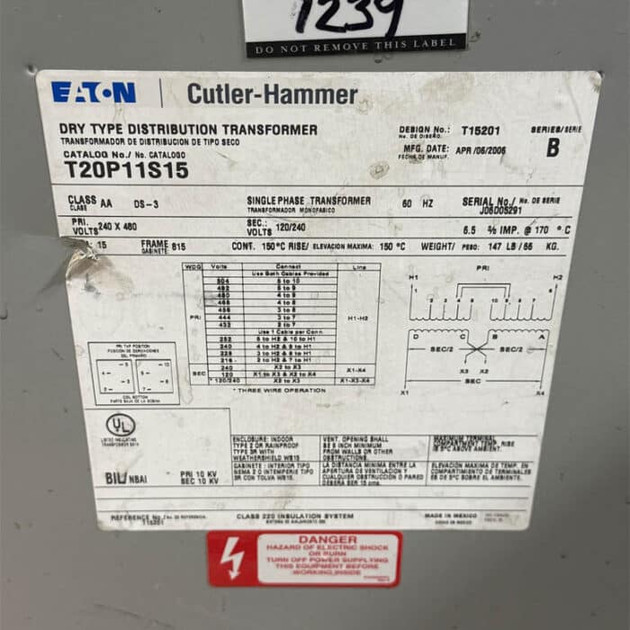 15kva Eaton Transformer | ISP Equipment Group LLC