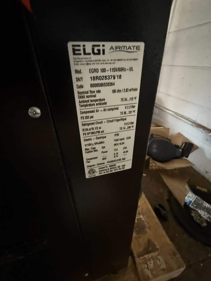 Airmate EGRD 100 Non-Cycling Refrigerated Air Dryer (100 CFM 115V 1-Phase)