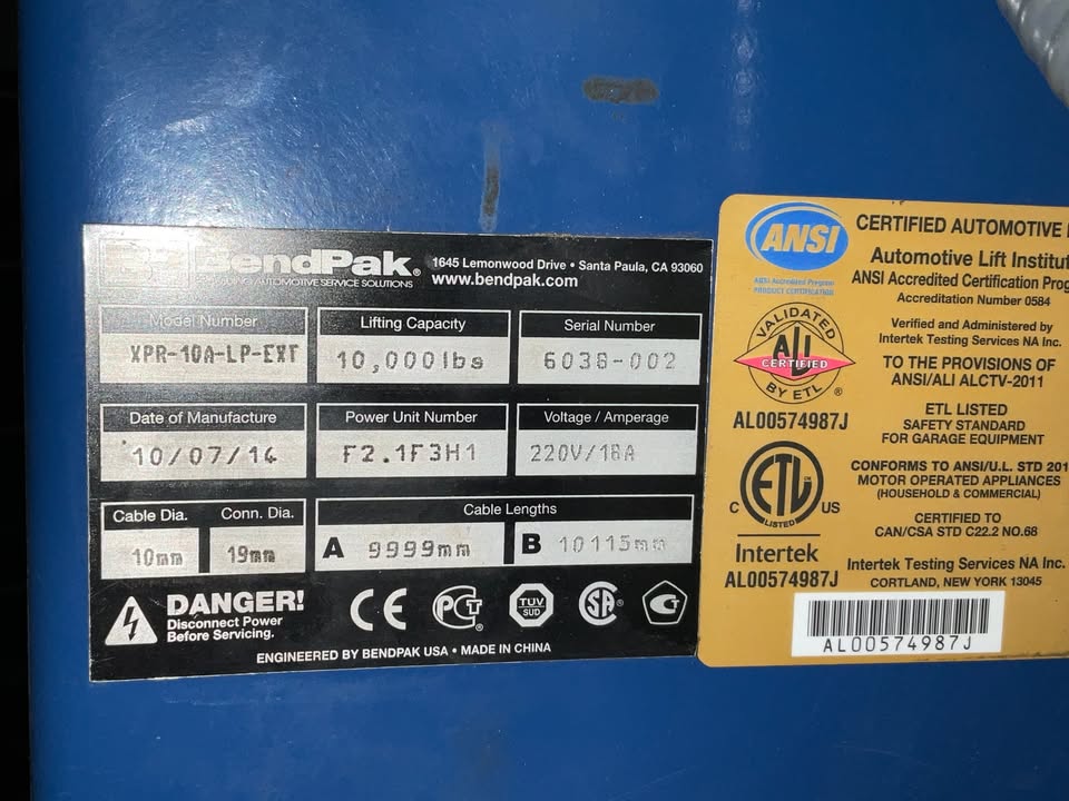 BendPak Two-Post Automotive Lift (10K)